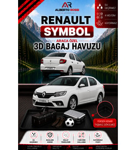 Renault Symbol 2013 - 2026 Araca Özel 3D Bagaj Havuzu