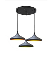 Mylights üçlü sarkıt avize metal sarkıt salo. Avize  (Siyah)
