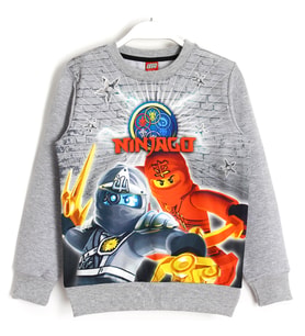 Lego Ninjago 3D Baskı Çocuk Sweatshirt 5-13 Yaş Gri