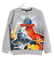Lego Ninjago 3D Baskı Çocuk Sweatshirt 5-13 Yaş Gri