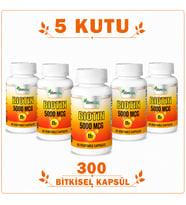 Biotin 5000 mcg 5 Kutu 300 Bitkisel Kapsül – Biotin Takviye Edici Gıda