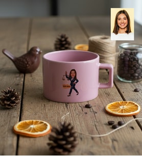 Kişiye Özel Karikatürlü Kadın Avukat Lüks Pastel Fincan Avukatlar Günü Hediyesi