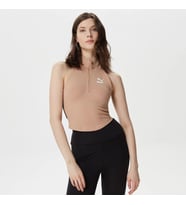 Puma 538307-89 T7 Half-Zip Mock Neck Tee Bej Yarım Fermuarlı Tişört