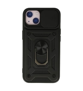 Apple İphone 15 Kılıf Pars Lens Yüzüklü Silikon - Siyah
