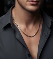 Paslanmaz Çelik Çubuk Model Zincir Kolye (Altın-Gümüş)