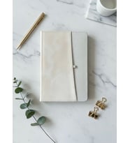 Atakids Lizy Velur Desen Yandan Cepli Çizgili Ajanda – 112 Yaprak (13×21 cm) (Bej)