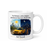 Sarı Taksi Şoförüne Gece Gündüz Şehir Turu Esnaf Çay Kupası Hediye Bardak