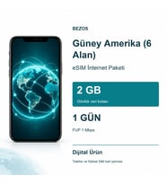 Güney Amerika (6 Alan) eSIM İnternet Paketi Günlük 2 GB 1 Gün - FUP 1 Mbps