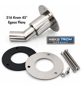 WEKSTROM Germany Krom Jeneratör Egzoz Çıkış Flanşı 45° Açılı ( Webasto)