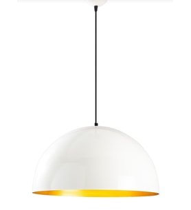 Rys Retro Metal Dekotatif Beyaz İçi Gold Dekoratif Tekli Saklıt Avize Çap:30 cm