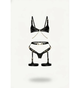 Mulvxbrf Brf02 Siyah Harness Takım Deri Zincir Detaylı Tokalı - Brf1379 (Mulvix)