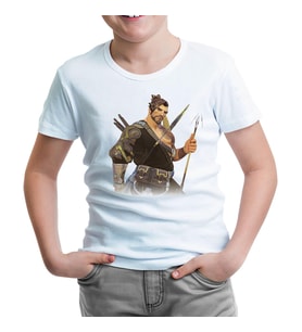 Overwatch - Hanzo Beyaz Çocuk Tshirt