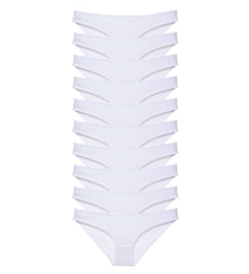 10 adet Süper Eko Set Likralı Kadın Slip Külot Beyaz