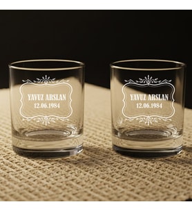 Özel Kutulu Whiskey Glass 2’li İsim Yazılı Bourbon Style Bardaklar