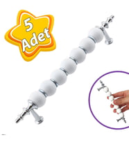 5 Adet İnci Kulp 128 mm Krom Mutfak Kulpu Çekmece Dolap Kapak Kulbu Metal Mobilya Dolabı Kulpları (Altın)