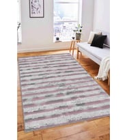 Pembe Spor Kaymaz Tabanlı Makinede Yıkanabilir Halı FO06 - 100 x 160 cm
