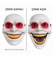 Hareketli Çene Mekanizmalı Korku Maskesi Kırmızı