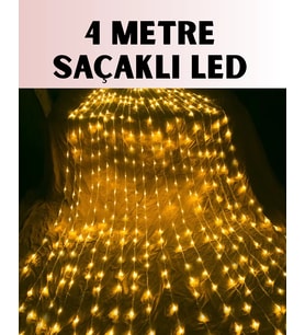 4 Metre Icicle Şelale Led Yılbaşı Perde Işık Sıcak Ambiyans