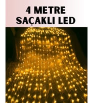 4 Metre Icicle Şelale Led Yılbaşı Perde Işık Sıcak Ambiyans