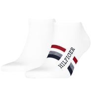 Tommy Hilfiger Tab Sock 2 Pack White Pamuklu Patik Bilek Çorap 2 li Pkt Beyaz