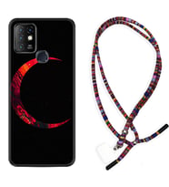 INFINIX Hot 8 9 10 11S Hot 10 Play 10T Kılıf Boyun Asklı Rasta Silikon Red Moons 1747