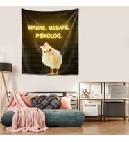 Maske Mesafe Psikolog Yıkanabilir Leke Tutmaz Kumaş Duvar Örtüsü Duvar Halısı Tapestry (Karışık)