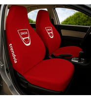 Dacia Uyumlu Penye Kumaş Oto Koltuk Kılıfı Takımı - Ön Arka Servis Kullanımı (Kırmızı)