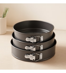 3'lü Yuvarlak Metal Kelepçeli Kek Kalıp Seti 24-26-28 cm