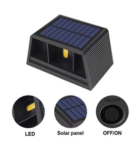 Çift Yönlü Ayarlanabilir Solar Aplik 3200K Sarı Işık (Siyah)