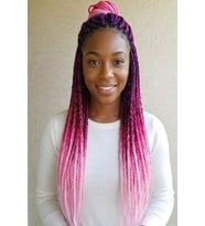 Caş Dekorasyon Karışık Renk Afrika Örgüsü Box Braid Sentetik Saç 60cm 100gr