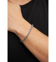 5mm Kral Kare 925 Ayar Gümüş Erkek Zincir Bileklik VEB-5050