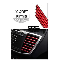 Araç Içi Klima Havalandırma Izgarası Kırmızı Trim Seti Film Şerit Havalandırma Izgarası Kırmızı Trim Şerit