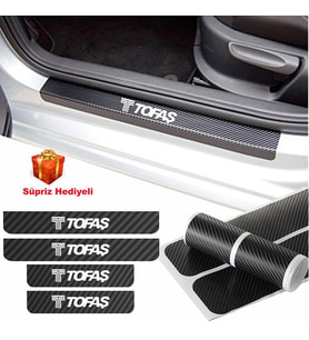 Tofaş Sticker Karbon Kapı Eşiği Oto Sticker 4 Lü Set