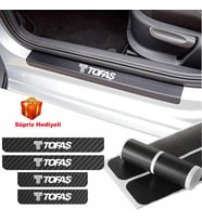 Tofaş Sticker Karbon Kapı Eşiği Oto Sticker 4 Lü Set
