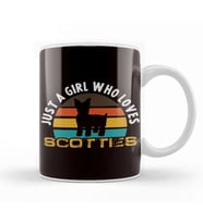 Girl Who Loves Scotties Scottish Terrier Dog Breed Owner Kupa Bardak Porselen