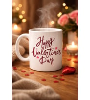Northcity Sevgililer Günü Özel Porselen Kupa - Happy Valentine’s Day Baskılı Tasarım
