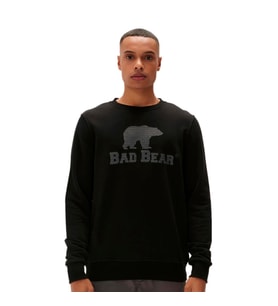 Bad Bear Logo Crewneck Sweatshirt Siyah