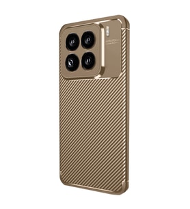 Xiaomi Mi 15 Pro Kılıf Auto Focus Karbon Kapak - Kahverengi