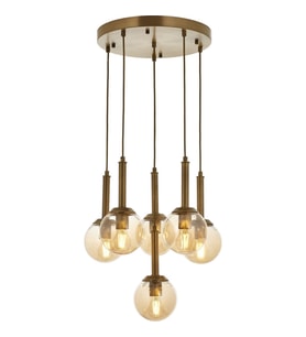 AVONNI AV-60216-6ET Eskitme Kaplama Modern Avize E27 Metal Cam 50cm