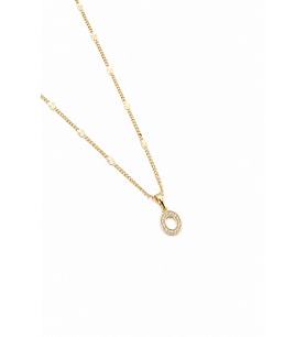 Xuping Gold Renkli, Zirkon Taşlı O Harfi Kolyesi - 45 cm (Anti-Alerjik)