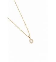 Xuping Gold Renkli, Zirkon Taşlı O Harfi Kolyesi - 45 cm (Anti-Alerjik)