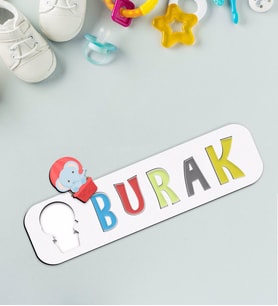 BK Toys Çocuklara Özel İsimli Figürlü Ahşap Eğitici Yapboz Puzzle-7