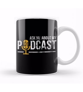 Vintage Ask Me About My Podcast Distressed Kupa Bardak Porselen