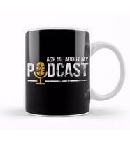 Vintage Ask Me About My Podcast Distressed Kupa Bardak Porselen