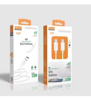 Lucatech LK-208 120W 3A Turbo Hızlı Şarj Kablosu Type-C'den Type-C'ye 1M (Beyaz)