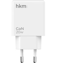 GaN 20W USB-A ve Type-C Çift Portlu Hızlı Şarj Aleti, Ultra İnce Güç Adaptörü, Beyaz