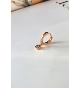 SALLANTILI TEK TAŞ HELİX VE TREGUS PİERCİNG 24K ALTIN KAPLAMA (KIKIRDAK KÜPE)