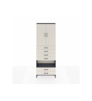 Arges Dolap 4 Raflı 6 Çekmeceli 2 Kapaklı 88x30x243 Antrasit-Aytaşı