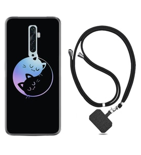 Oppo Reno 2Z 4 Lite 4 Pro 5 6 7 A31 Kılıf Boyun Askılı Silikon Love Cats 1604