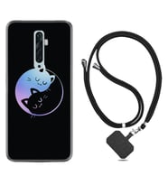 Oppo Reno 2Z 4 Lite 4 Pro 5 6 7 A31 Kılıf Boyun Askılı Silikon Love Cats 1604